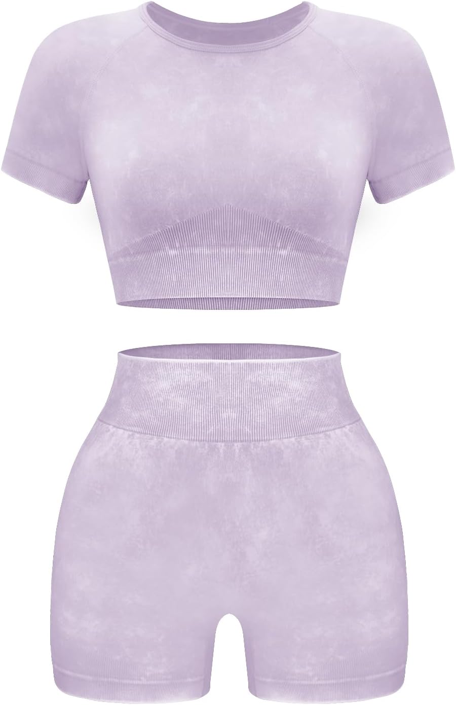 OLCHEE Womens Workout Sets 2 Piece - Seamless Acid Wash Yoga Outfits Shorts and Crop Top Matching Gym Athletic Clothing Set - Image 11