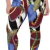 Plus Size Leggings for Women Girls Blue Flowery Frost Maroon White Yoga Pants