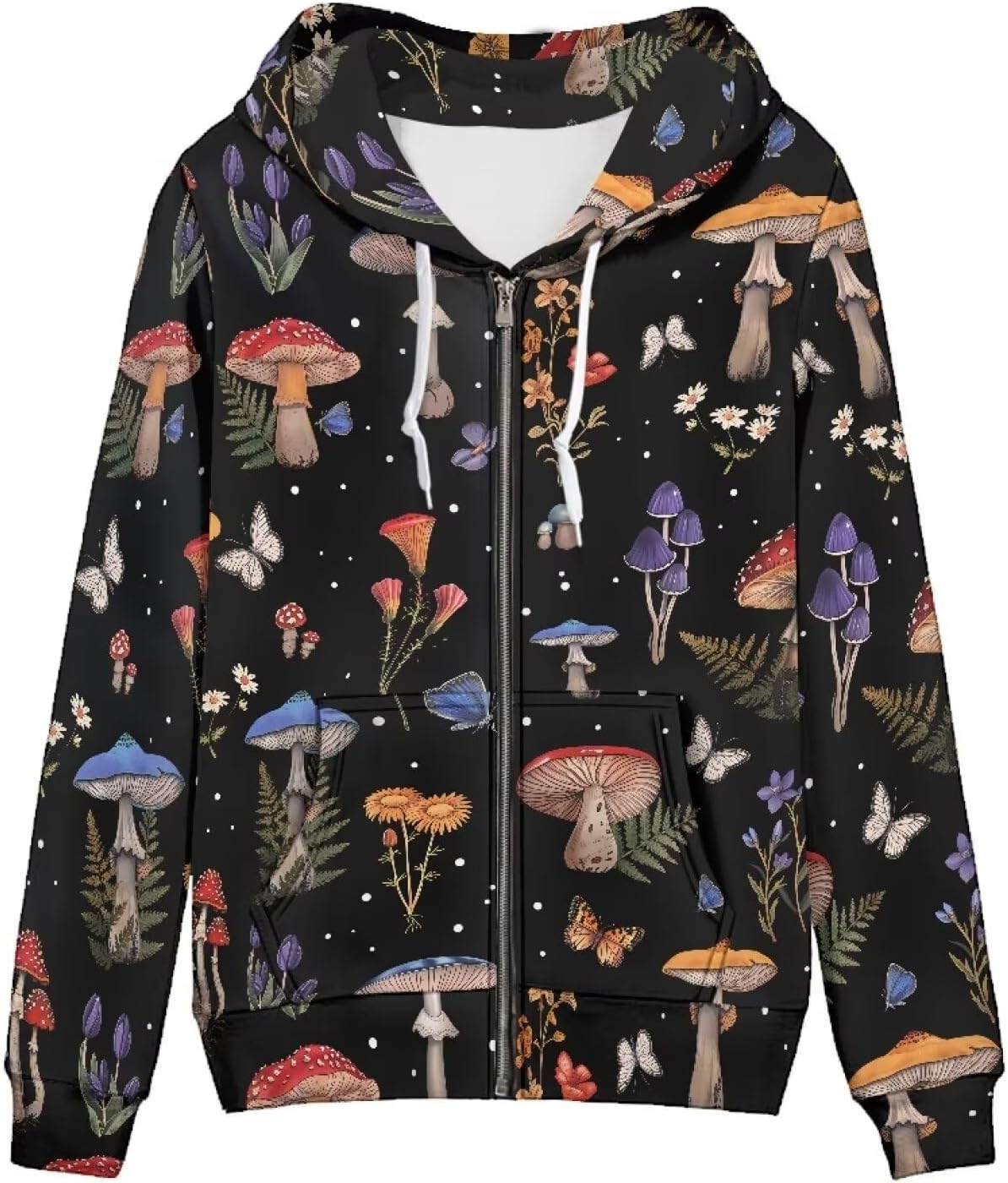 Pointodoor Womens Zip Up Hoodies Long Sleeve Hooded Sweatshirts Casual Drawstring Athletic Jacket with Pockets XS-5XL