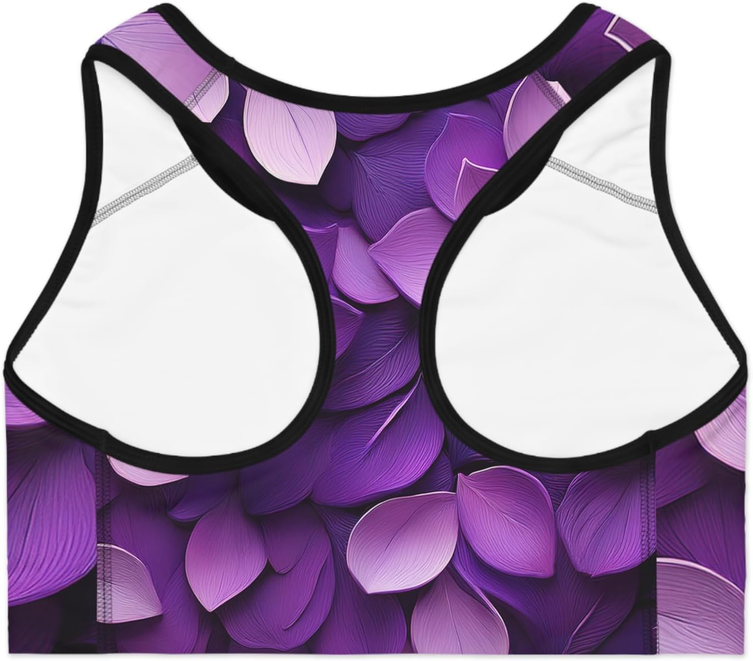 Purple Floral Sports Bra, Yoga Bra, Workout Top, Activewear, Fitness Apparel, Gym Clothing - Image 2