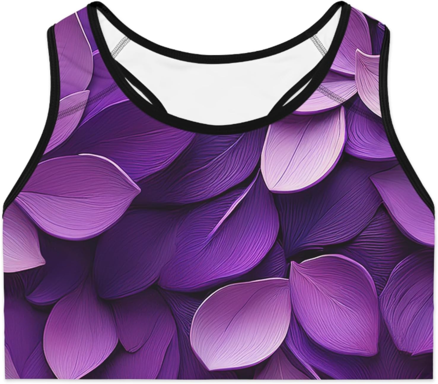 Purple Floral Sports Bra, Yoga Bra, Workout Top, Activewear, Fitness Apparel, Gym Clothing