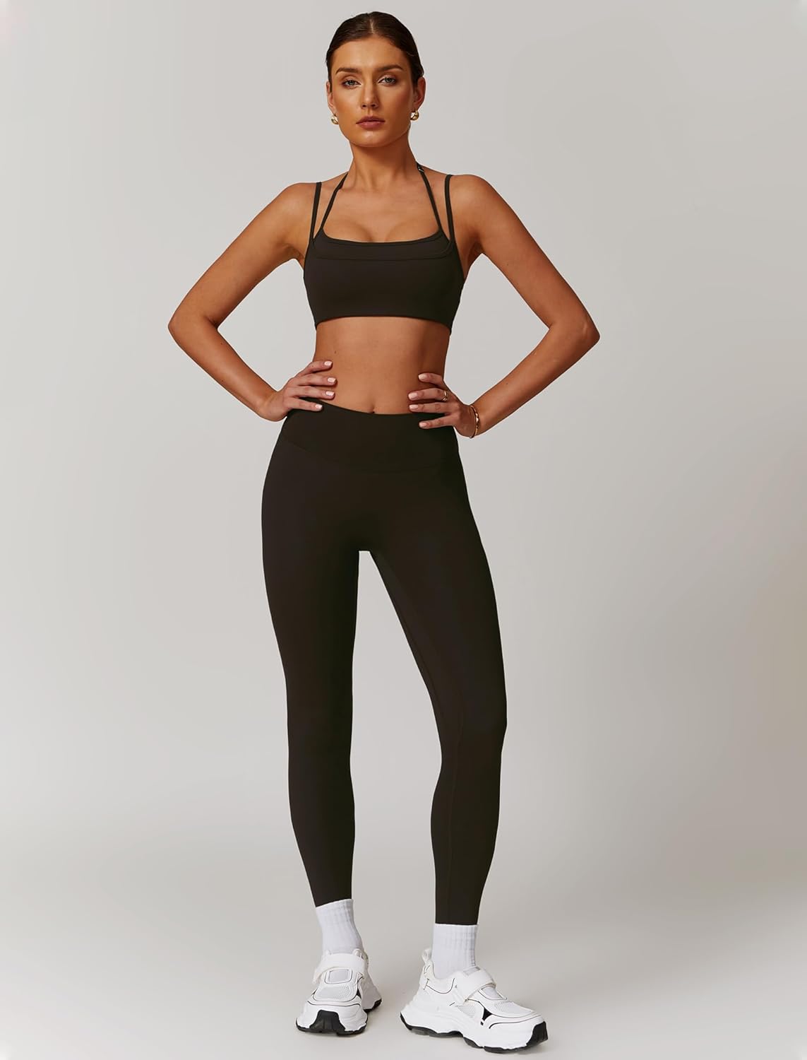 QBGJTD Two Piece Workout Sets For Women Sport Bra Matching High Waist Scrunch Butt Leggings Gym Yoga Active Wear Outfits - Image 4