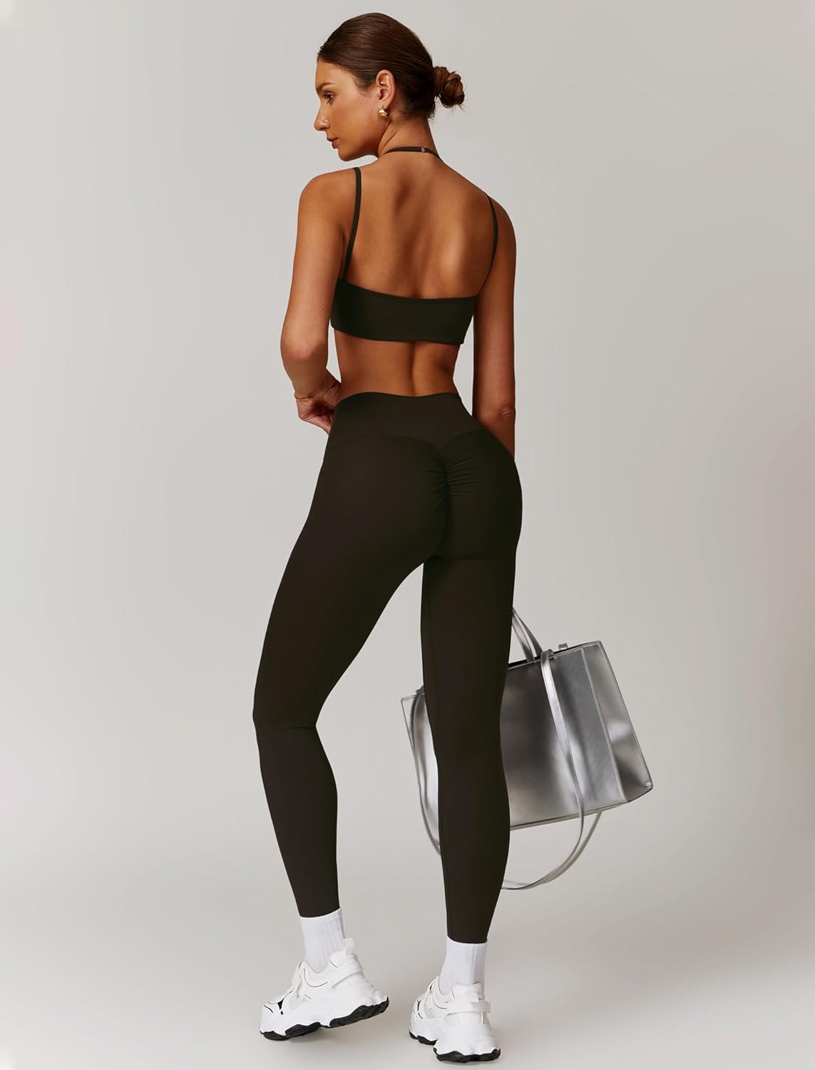 QBGJTD Two Piece Workout Sets For Women Sport Bra Matching High Waist Scrunch Butt Leggings Gym Yoga Active Wear Outfits - Image 5