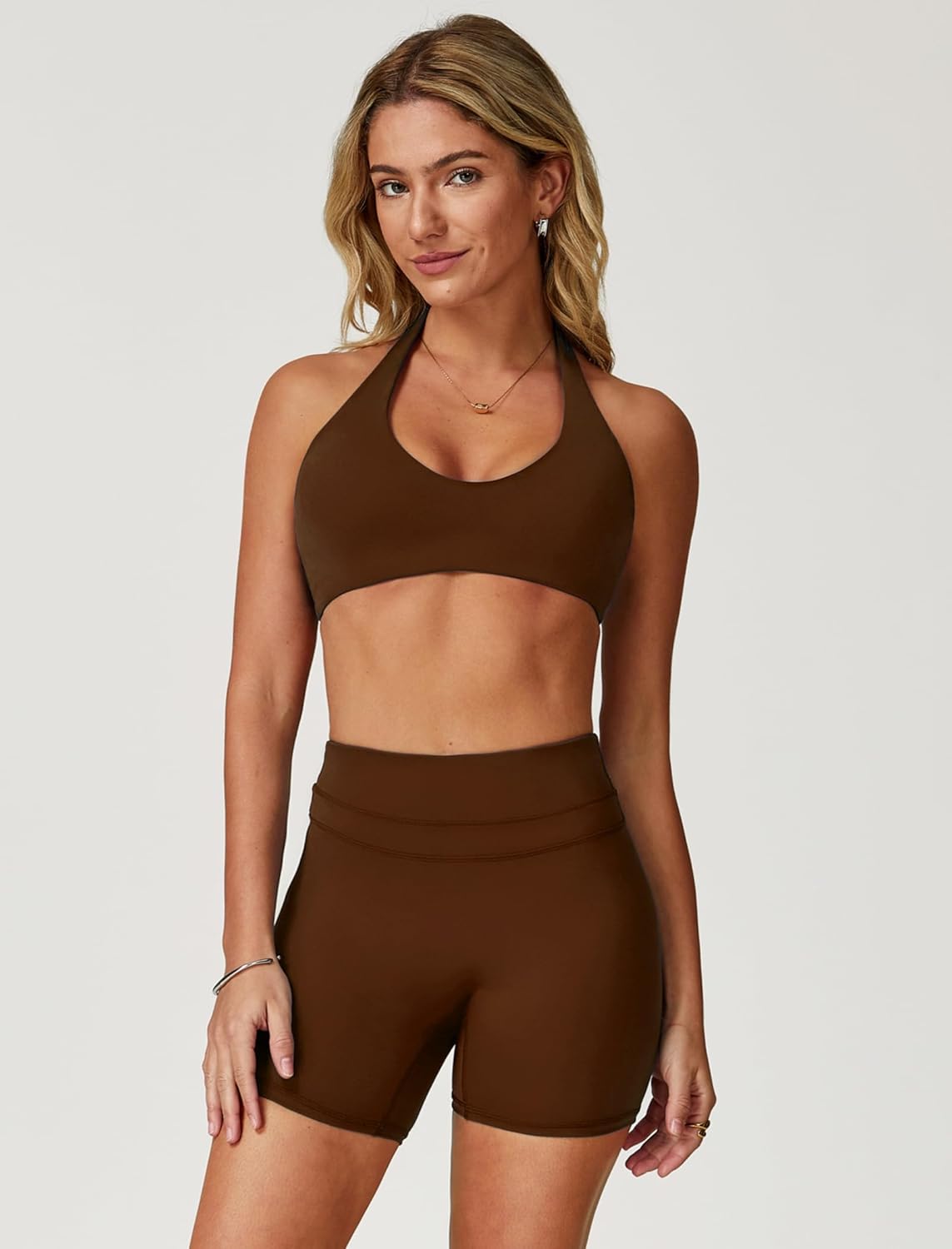 QBGJTD Women 2 Piece Workout Back Sets Sports Bras Matching High Waist Booty Lifting Shorts Gym Yoga Jogger Wear Outfits - Image 2