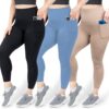 SereneFit Yoga Pants with Pockets for Women Tummy Control High Waisted Buttery Soft Gym Leggings Workout Clothes for Women