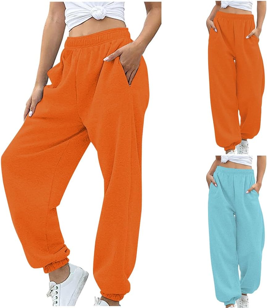 Sweatpants Women' Bottom Joggers Yoga Pants Workout High Waisted with Pockets Leggins Women Gym Clothing s17 L - Image 2