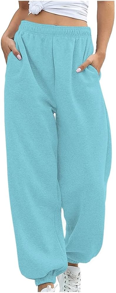 Sweatpants Women' Bottom Joggers Yoga Pants Workout High Waisted with Pockets Leggins Women Gym Clothing s9 Khaki S - Image 4