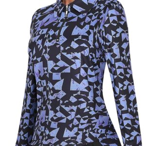 Tanst Sky Women's Golf Shirt UPF 50+ Long Sleeve Quarter Zip Pullover Athletic Hiking Workout Tops