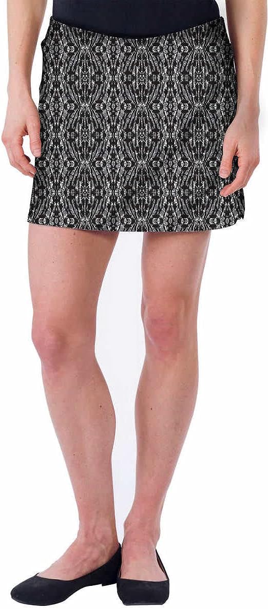 Women's Everyday Casual Skirt | Gym/Golf/Tennis/Activewear/Athletic Short Skort (Rhombi Black, XX-Large)