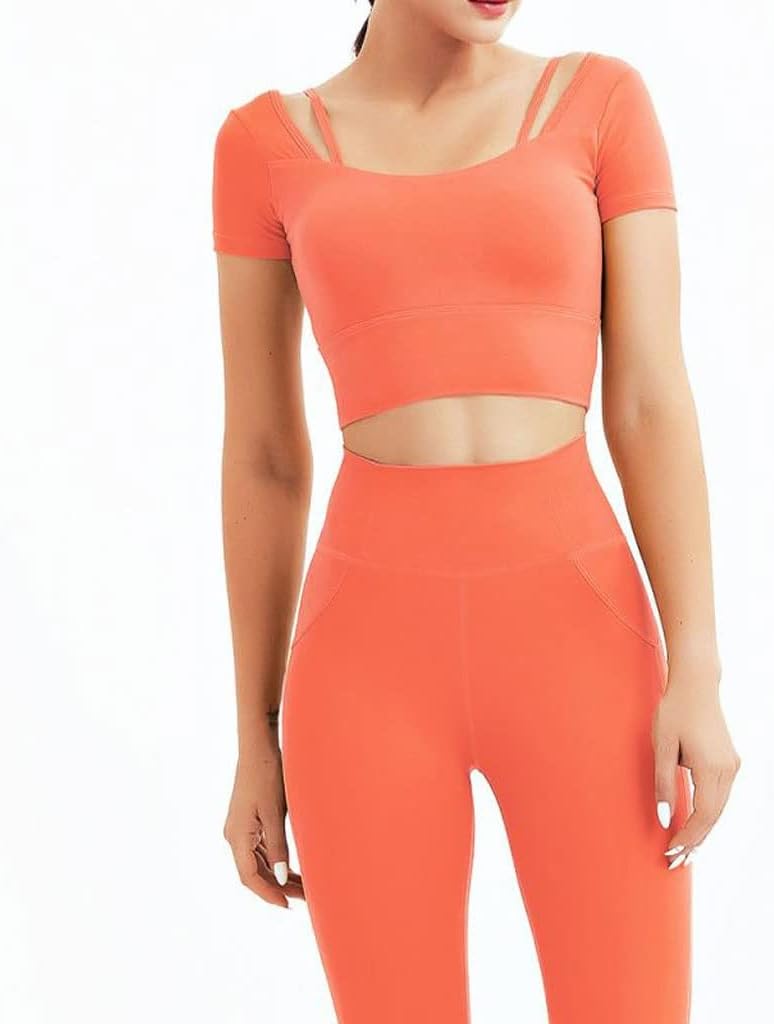 Women's Workout Sportswear Seamless Yoga Set Sport Suit Two Piece Female Clothes Gym Clothing High Waist Leggings(A,L)