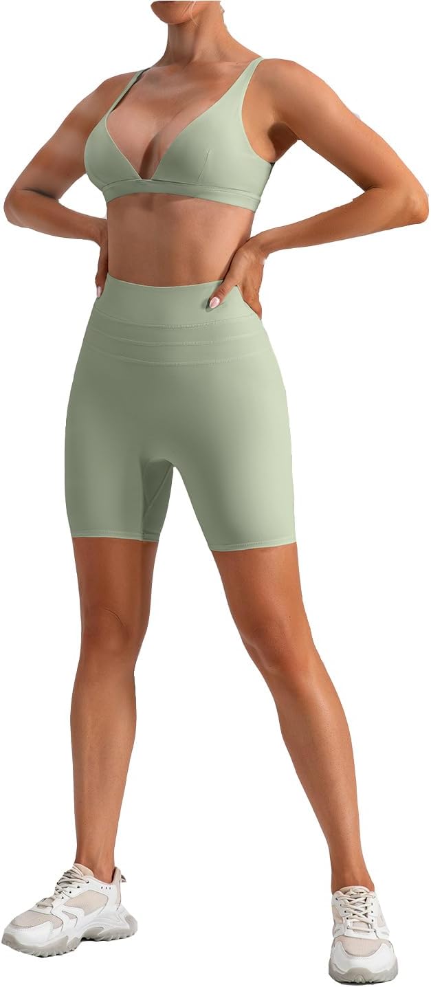 Women's Yoga Set – Seamless Sports Bra & High-Waist Shorts, 2-Piece Workout Tracksuit, Gym Clothing, Fitness Activewear Running clothes, outdoor fitness, comfortable underwear