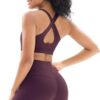 Workout Sets for Women High Waisted Leggings with Cross Back Sports Bra 2 Piece Gym Outfits Yoga Gym Clothes