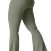 YEOREO Kalie Flare Scrunch Leggings for Women V Cross Waist Bell Bottom Yoga Pants Tummy Control Bootcut Workout Leggings
