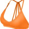 YEOREO Workout Sports Bras for Women Padded Strappy Open Back Gym Bra Light Impact Criss Cross Yoga Crop Top