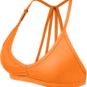 YEOREO Workout Sports Bras for Women Padded Strappy Open Back Gym Bra Light Impact Criss Cross Yoga Crop Top