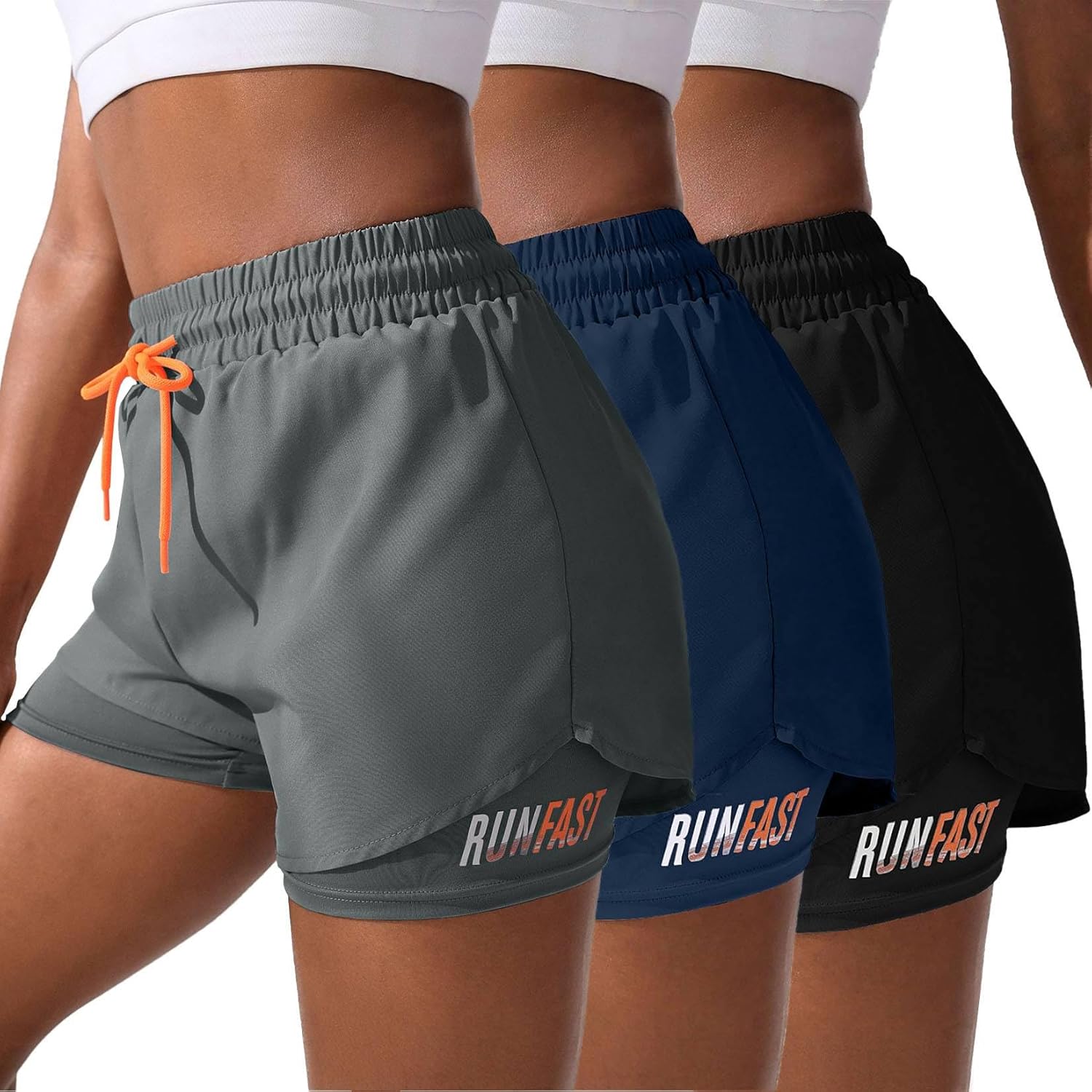 YOAKUKA Women's 2 in 1 Workout Shorts Gym Workout Yoga Running Biker Tennis Skirts Clothes Summer