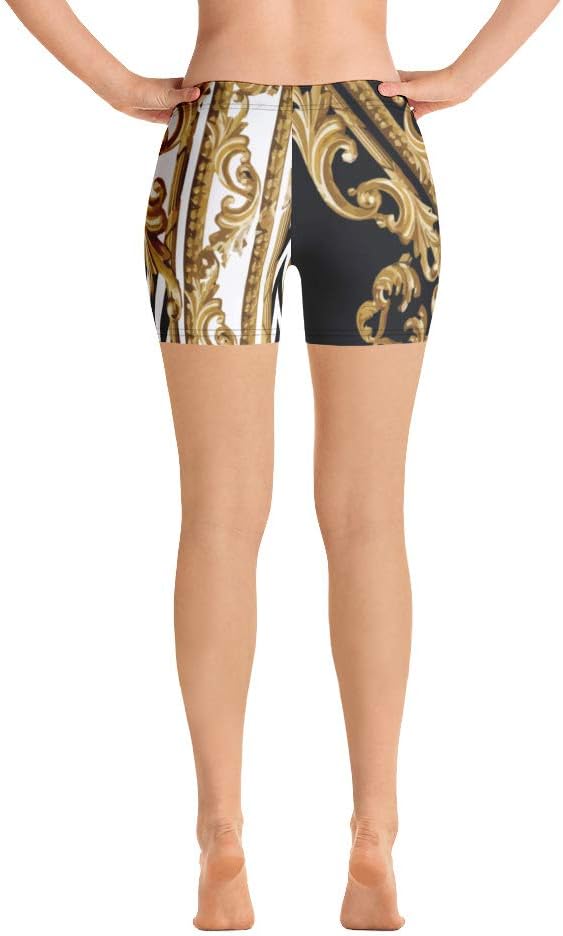 Yoga Shorts for Women Pants (Exercise Gym Gymnastics Workout Tights Leggings Swim Clothes) White - Image 2