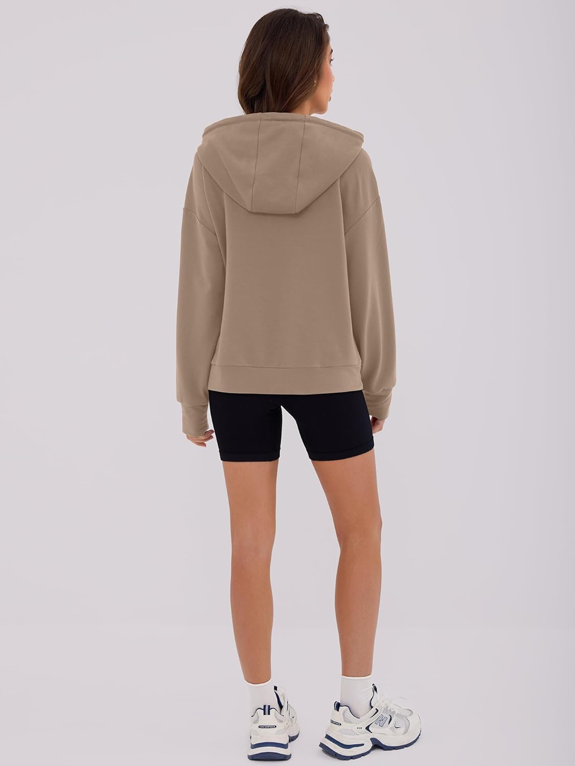 ZAFUL Womens Hoodies Half Zip Up 2025 Fall Fashion Hooded Sweatshirts with Pockets Contrast Pullover Outfits Clothes - Image 4